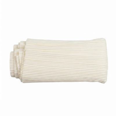 White rolled pleated fabric or paper sleeve isolated on white background