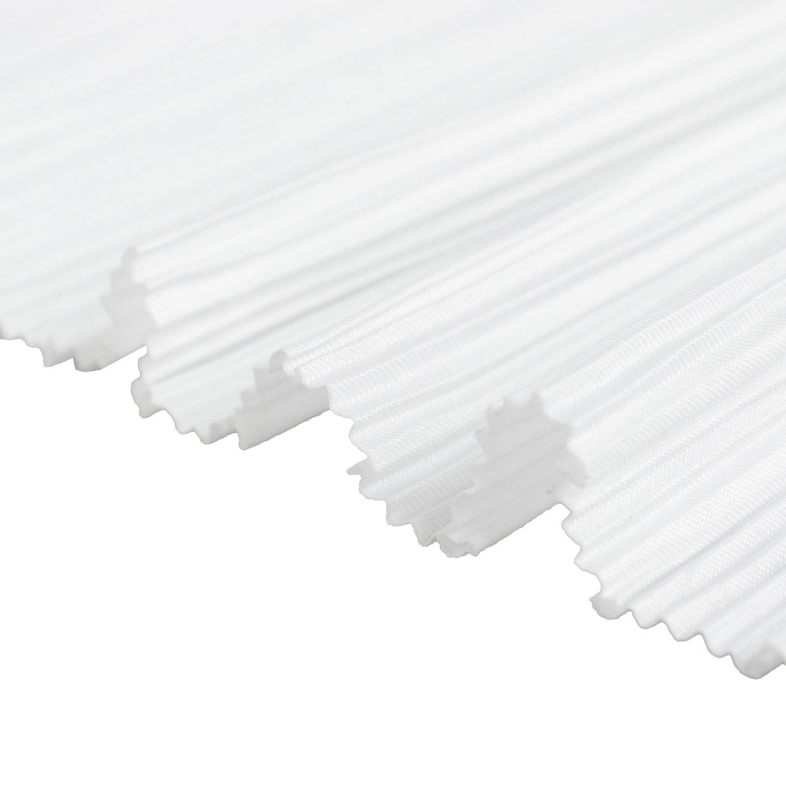 White sheer pleated fabric with soft light rays