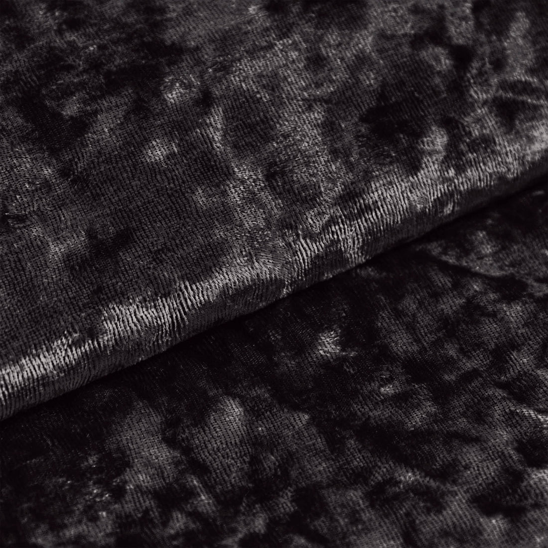 Black Crushed Velvet Fabric Bolt, DIY Craft Fabric Roll - 65"x5 Yards