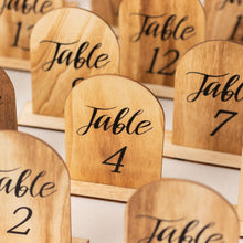 20 Pack Natural Rustic Wooden Arch 1-20 Table Numbers With Removable Base 4.5inch Tall