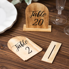 20 Pack Natural Rustic Wooden Arch 1-20 Table Numbers With Removable Base 4.5inch Tall