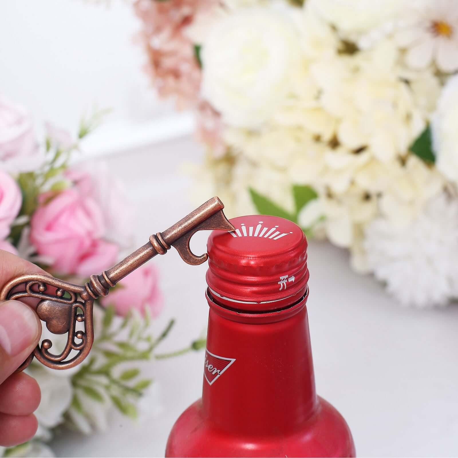 10-Pack Antique Gold Skeleton Key Bottle Openers | eFavormart