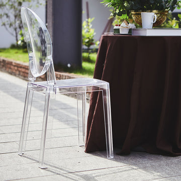 Clear Acrylic Banquet Ghost Chair With Oval Back - The Perfect Accent Chair for any Event