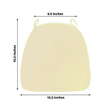 Chair Cushion Pads - Microfiber Polyester Ivory Rectangular Tie Less Skid Proof Cushion with Measurements on a White Background