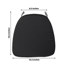Chair Cushion Pads - Microfiber Polyester Black Cushion with measurements of 15.5 inches and 9.5 inches