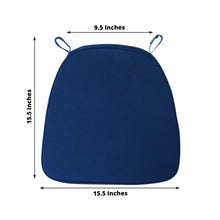 Chair Cushion Pads - Microfiber Polyester Navy Blue Cushion with Measurements of 15.5 inches and 9.5 inches