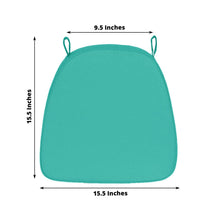Chair cushion pads made of Microfiber Polyester in Turquoise color, with rectangular shape and measurements of 15.5 inches and 9.5 inches