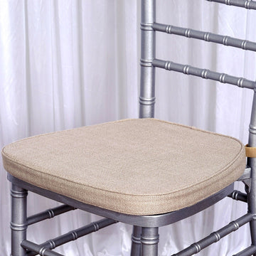Experience Unparalleled Comfort with Natural Burlap Chiavari Chair Pad