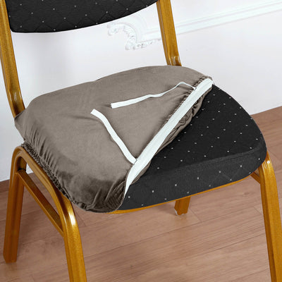 Chair cushion with ties for secure fit on a chair.