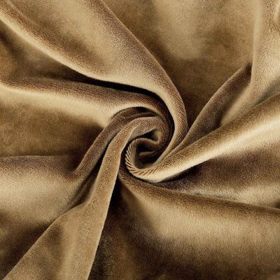 Brown plush fabric in a spiral fold, showcasing soft texture and warmth.