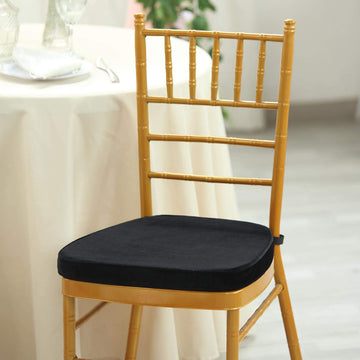 Versatile and Stylish - The Perfect Black Velvet Chiavari Chair Pad