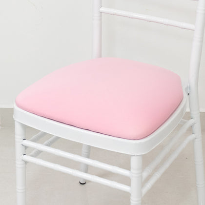 5 Pack Spandex Chiavari Chair Cushion Covers Pink - Washable Stretch Fitted Seat Pad Slipcovers for Dining Chairs