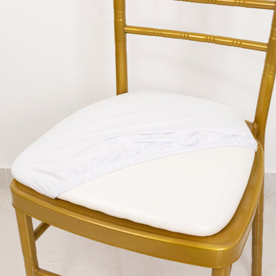 White chair cushion cover on a gold chair