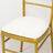 Gold chiavari chair with a plush white cushion
