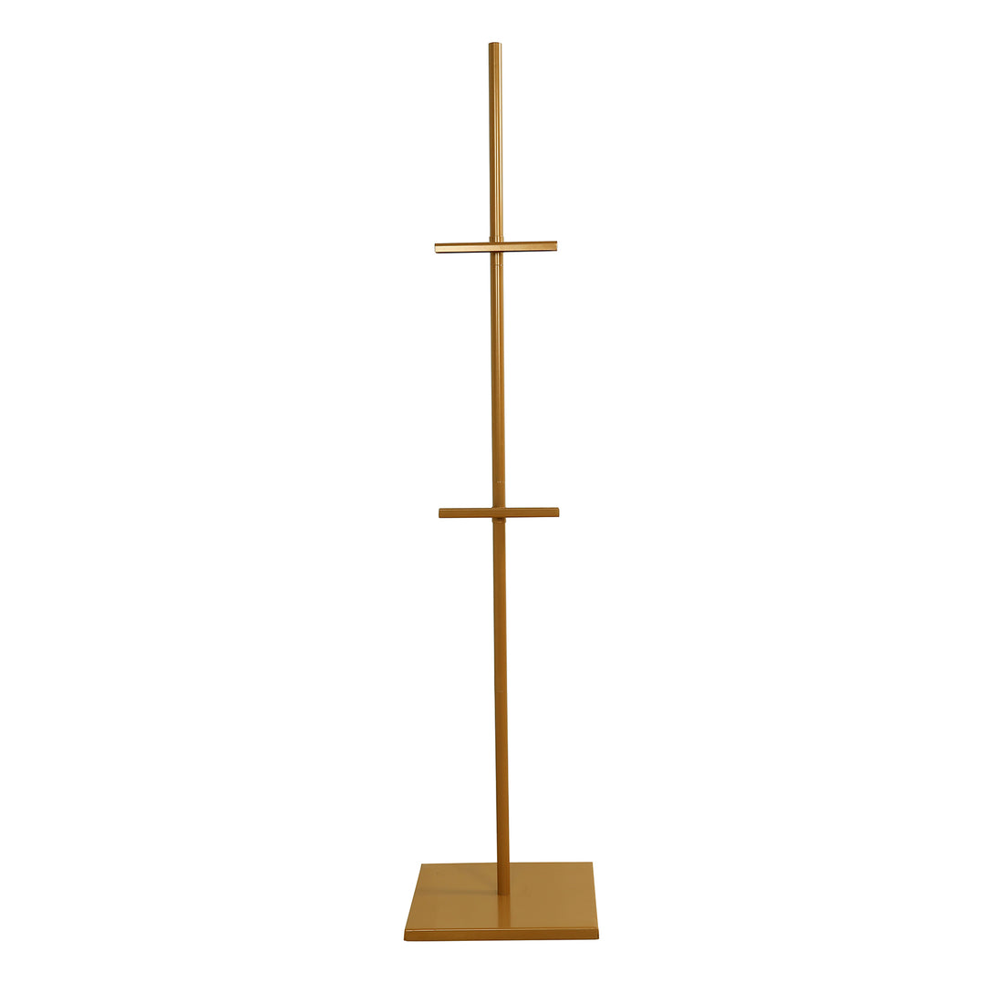 Gold metal display stand on a plain background. #whtbkgd