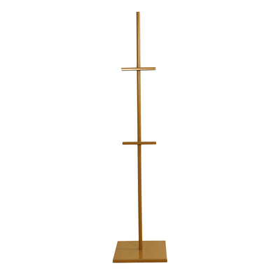 Heavy-Duty Gold Metal Floor Easel Stand - Adjustable 5.5ft Display Easel for Paintings, Frames & Artwork