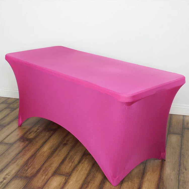 6ft Fuchsia Spandex Stretch Fitted Rectangular Tablecloth
