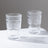 Set of elegant crystal glasses with embossed design.