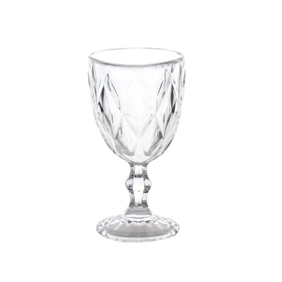 Crystal dessert glass with a decorative pattern and elegant pedestal