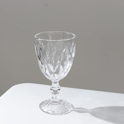 Crystal cut glass goblet on a white background