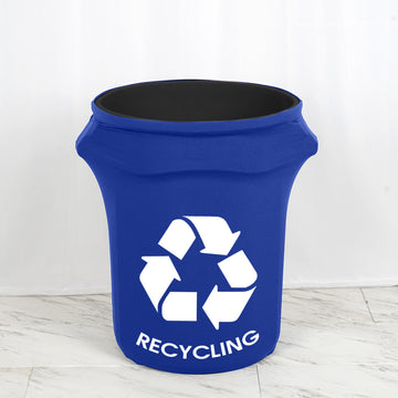 Elevate Your Event Decor with the Royal Blue Spandex Stretch Trash Can Cover