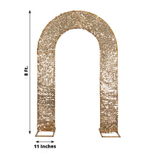 Gold Big Payette Sequin Open Arch Backdrop Cover, Sparkly U-Shaped Fitted Wedding Arch Slipcover 8ft