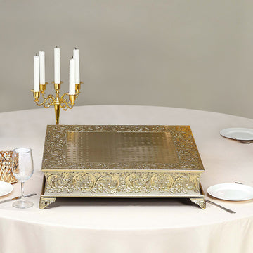 Elegant Gold Embossed Cake Pedestal