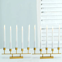2 Pack | 12inch Gold Metal 5-Arm Linear Taper Candle Holder Candelabra