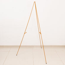 Gold Metal Sign Holder Easel Stand, Collapsible Tripod Stand 65inch