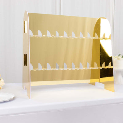 Gold cake stand with multiple tiers for elegant display