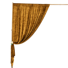 8 Feet Gold Premium Velvet Fabric Backdrop Drape Curtain, Privacy Divider Panel