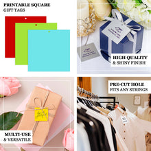 50 Pack | 2inch Gold Printable Square Shape Wedding Favor Gift Tags