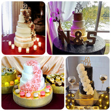 Gold Round Metal Pedestal Cake Stand with Rhinestones, Cupcake Holder