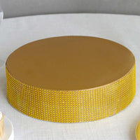 Gold Round Metal Pedestal Cake Stand with Rhinestones, Cupcake Holder Dessert Table Display Centerpiece - 12"