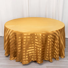120inch Gold Satin Stripe Seamless Round Tablecloth