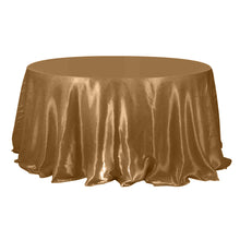 Gold Satin Tablecloth Round Seamless 132 Inches