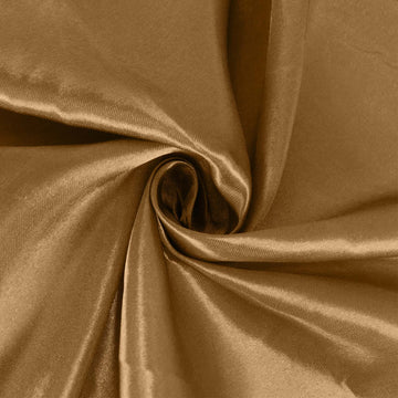 Create a Memorable Event with the Gold Seamless Satin Round Tablecloth 132