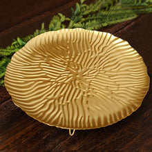 Gold Metal Tray with Wavy Hairpin Legs, 12 Inches for Serving and Dessert Display