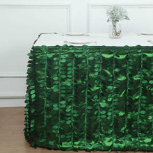 Green 3D Leaf Petal Taffeta Fabric Table Skirt - 14ft
