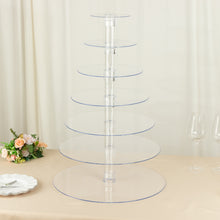 7-Tier Clear Heavy Duty Round Acrylic Cake Stand, Cupcake Tower