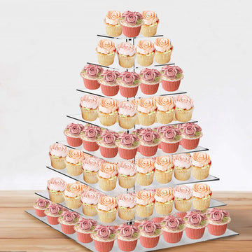Elevate Your Dessert Display with the Heavy Duty Acrylic Square 8-Tier Cake Stand