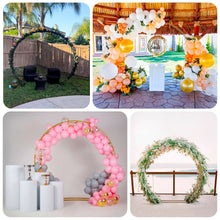 Heavy Duty Gold Metal Double Hoop Wedding Arch Photo Backdrop Stand, Round Wedding Arbor Floral