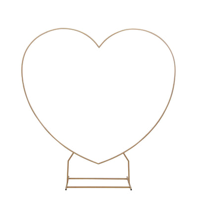 Gold heart-shaped backdrop stand for events and photography