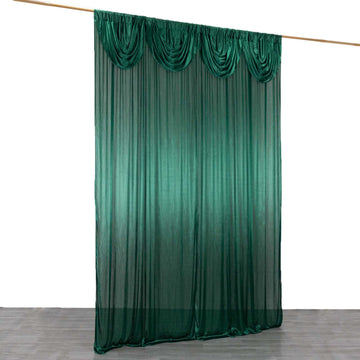Capture the Beauty of Your Event with the Hunter Emerald Green Double Drape Pleated Satin Wedding Photo Backdrop Curtain