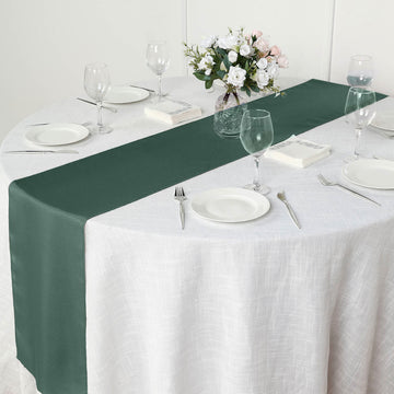 Create a Dream-Like Realm of Ethereal Festivity with the Hunter Emerald Green Polyester Table Runner