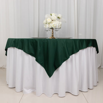 <strong>Hunter Green Premium Scuba Square Table Overlay: The Ultimate in Sophistication </strong>