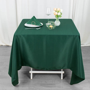 70"x70" Hunter Emerald Green Premium Seamless Polyester Square Tablecloth - 200GSM