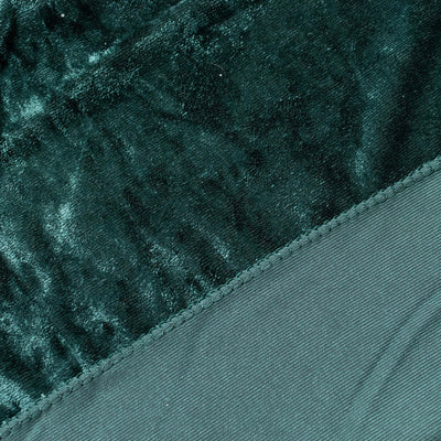 Soft green velvet fabric with smooth contrast panel.