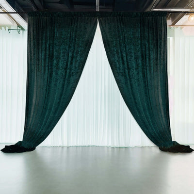 Velvet curtains draped elegantly in a studio setting.