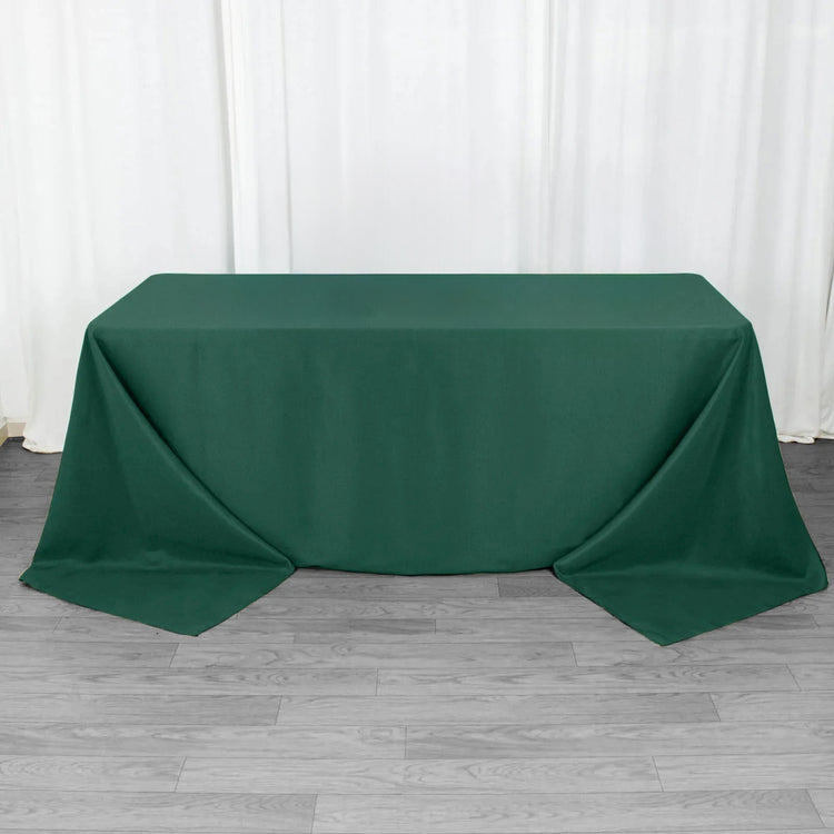 90x132inch Hunter Emerald Green 200 GSM Premium Polyester Rectangular Tablecloth